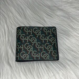 Coach Men's Green and Brown Patterned Wallet